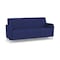 Lesro Siena Lounge Reception 3 Seat Tandem Seating No Center Arms, Brushed Steel, OH Cobalt Upholstery SN3101 - alternate 1